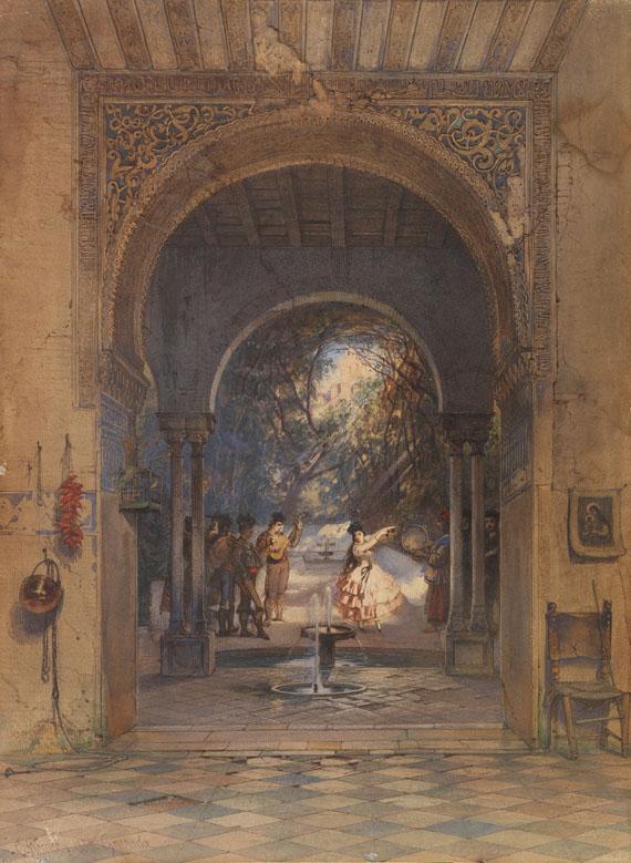 Carl Friedrich Heinrich Werner - Kastagnettentänzerin in der Alhambra in Granada