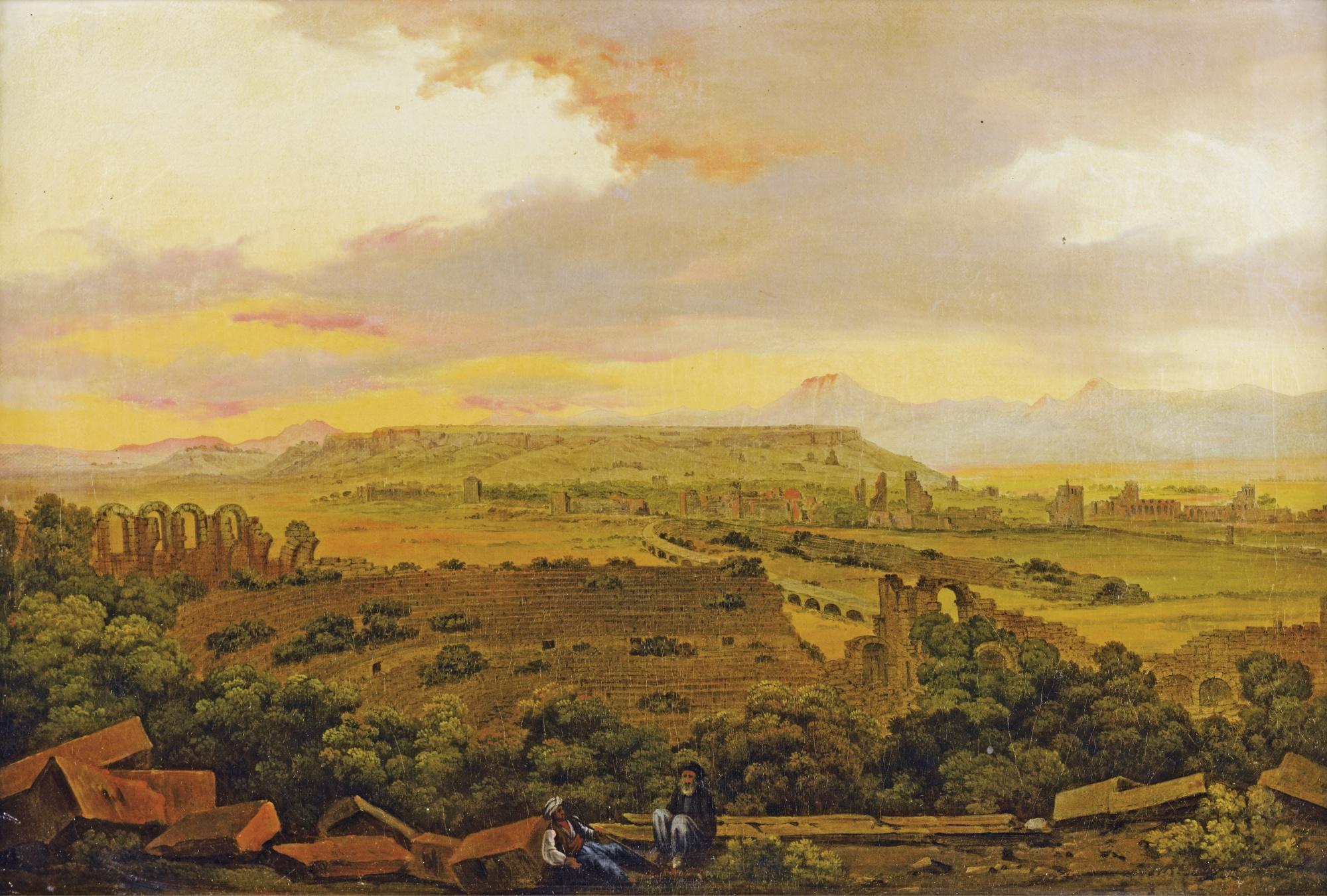 Carl-Friedrich-Heinrich Werner - Le Repos Près Des Ruines D\'Un Théâtre Antiquecarl-Friedrich-Heinrich Werner ; The Rest Near The Ruins Of A Theater ; Oil On Canvas