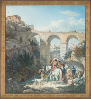 Carl Friedrich Werner - Ansicht von Cuenca in Spanien mit Staffage.