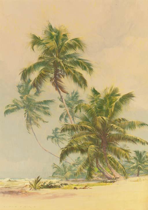Carl G. Evers - Palm Trees on a Florida beach