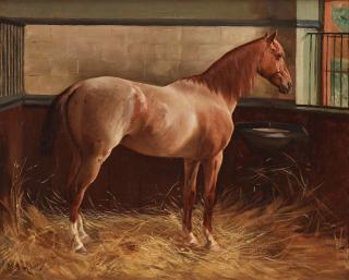 Carl Georg Arsenius - Horse looks out from the stable