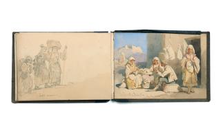 Carl Haag, O.W.S. - A travel sketchbook dated 1854, album size 13.6 x 18.4cm (5 3/8 x 7 1/4in).