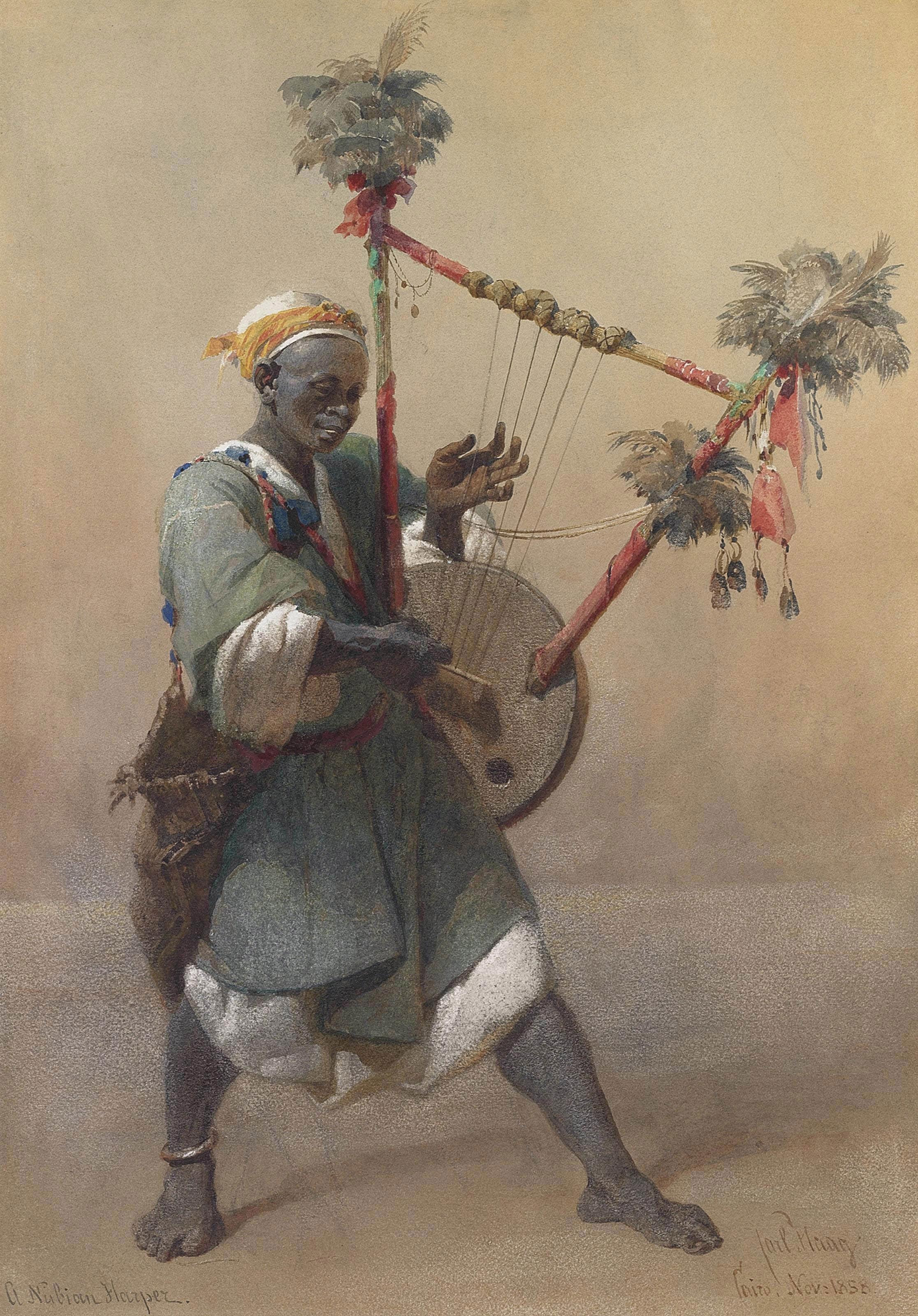 Carl Haag, R.W.S. - A Nubian harper