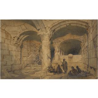 Carl Haag - Arab Figures In A Vault Within The Al-Aqsa Mosque, Jerusalem
