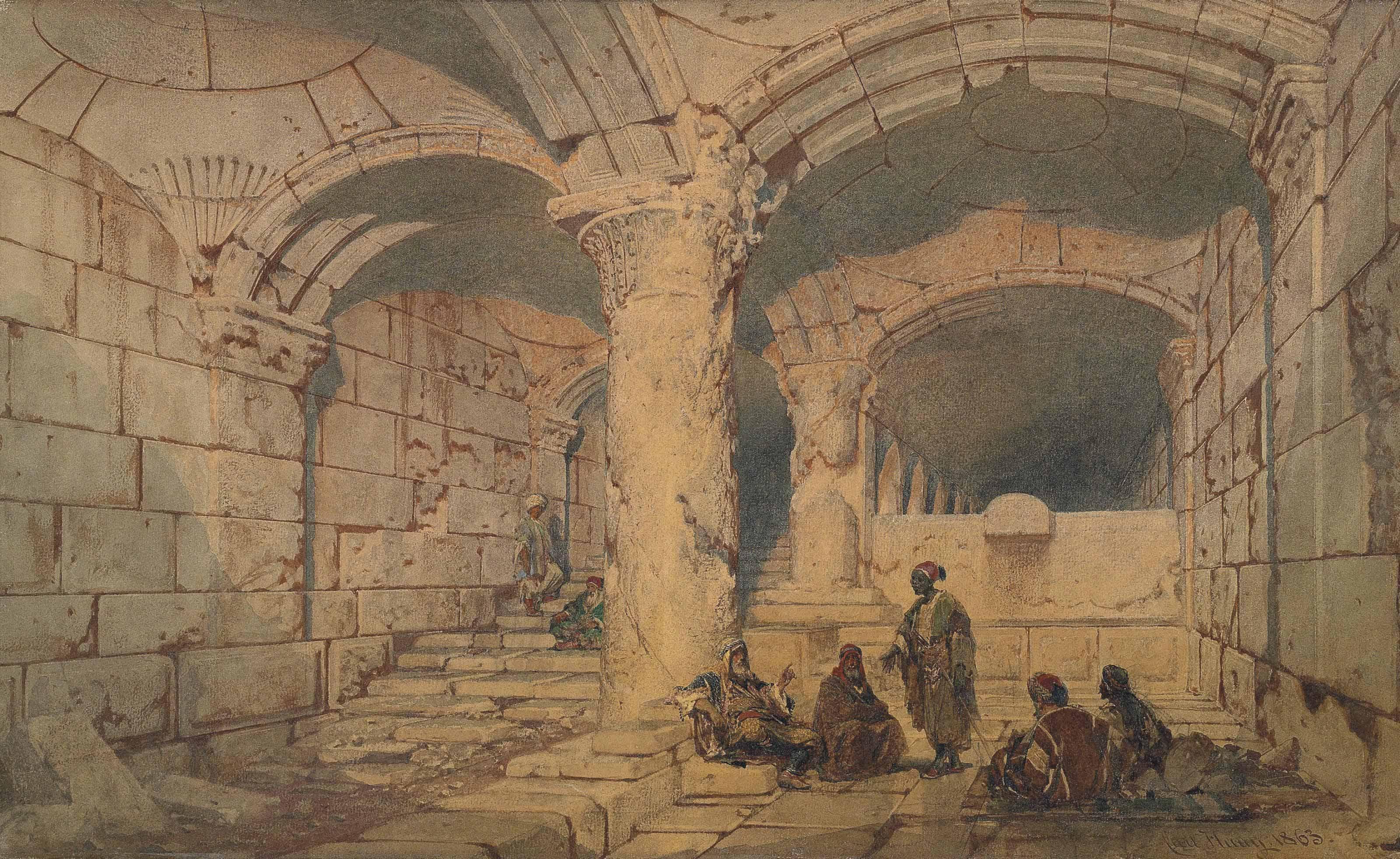 Carl Haag - The interior of the Al-Aqsa Mosque, Jerusalem