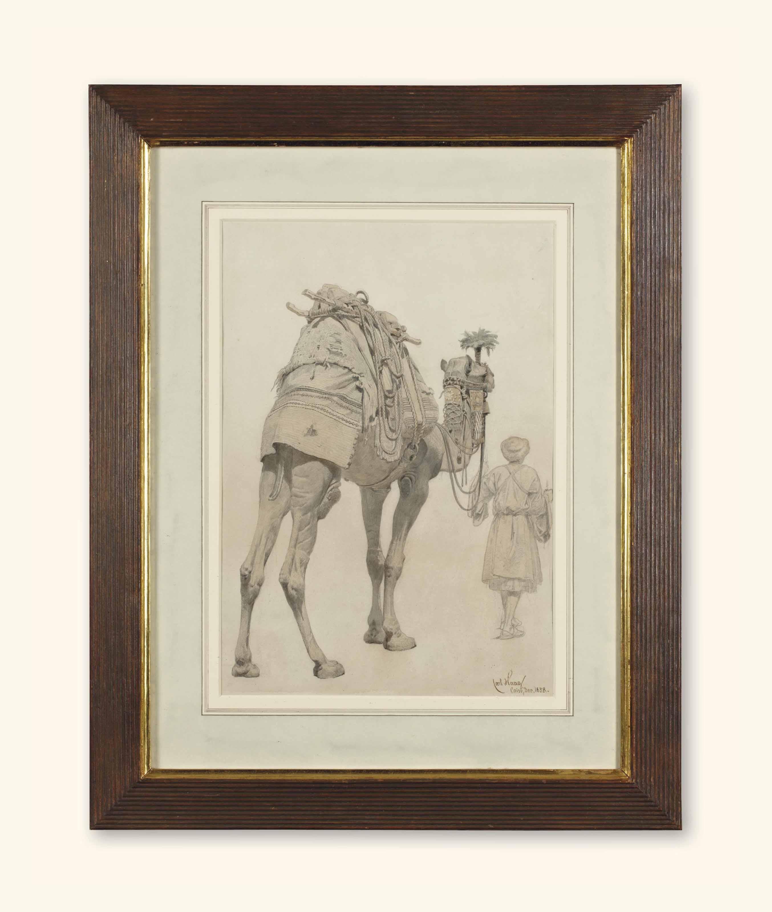 Carl Haag - Un Chamelier Et Son Dromadaire