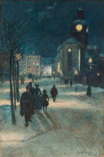 Carl Hedelin - Evening scene from Kungsträdgården in the heart of Stockholm