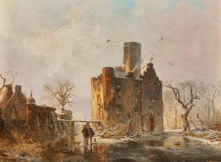Carl Hilgers - Kasteel Doornenburg im Winter.