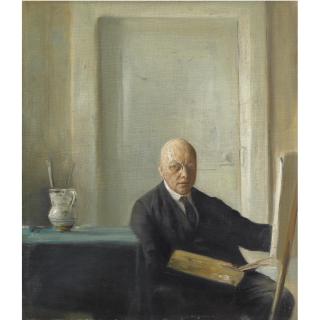 Carl Holsøe - Danish Kunstneren Ved Sit Staffeli (Self Portrait)