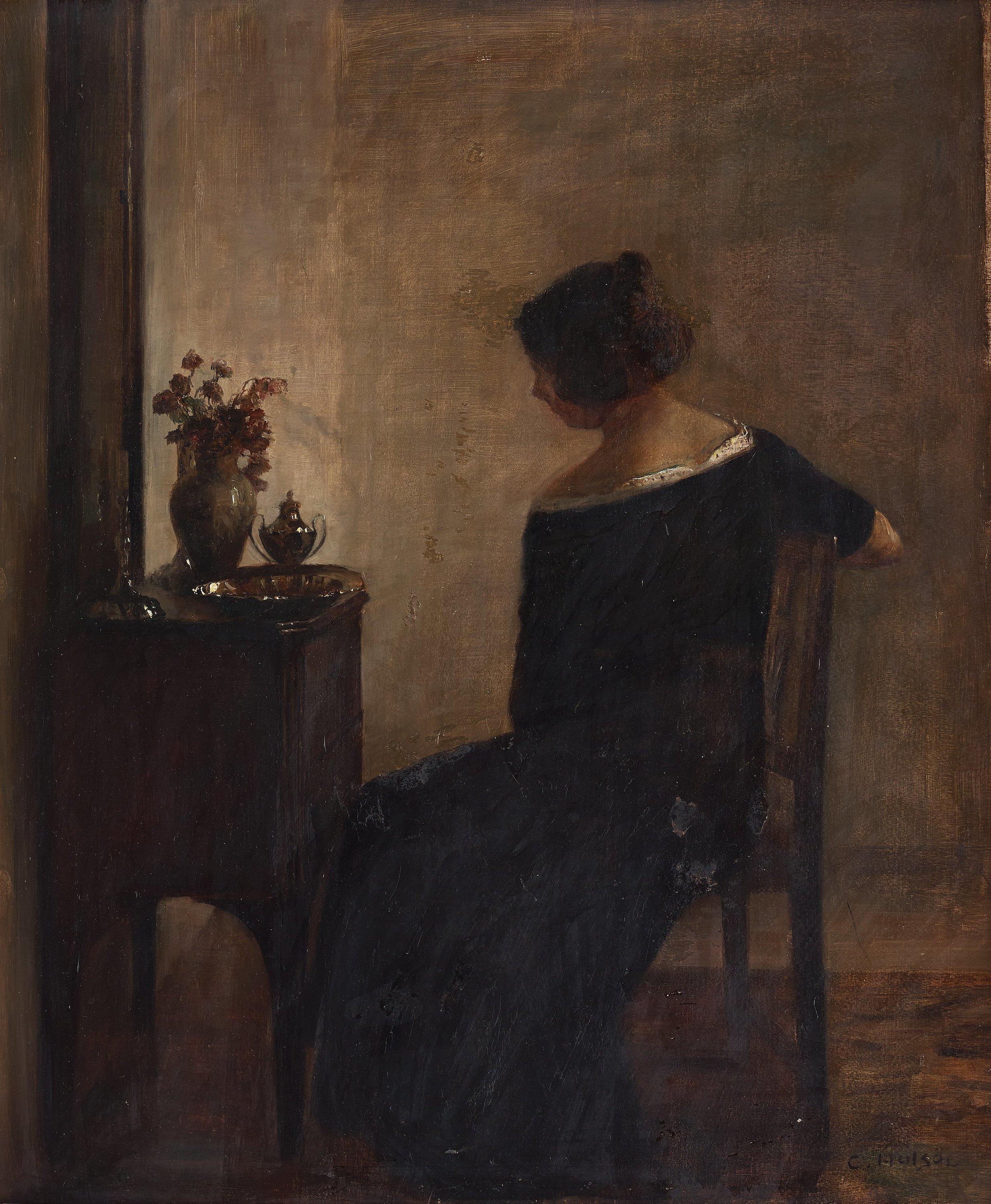 Carl Holsoe - Interior with the artist\'s wife