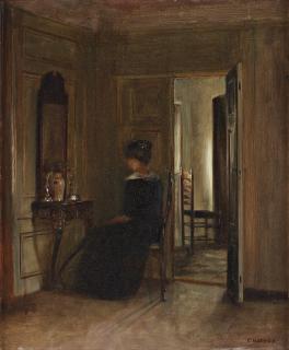 Carl Holsoe - Interior with woman
