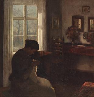 Carl Holsoe - Needlework at dusk