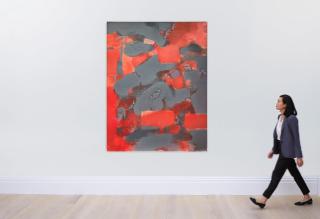 Carl Holty - Untitled (Red, Grey)