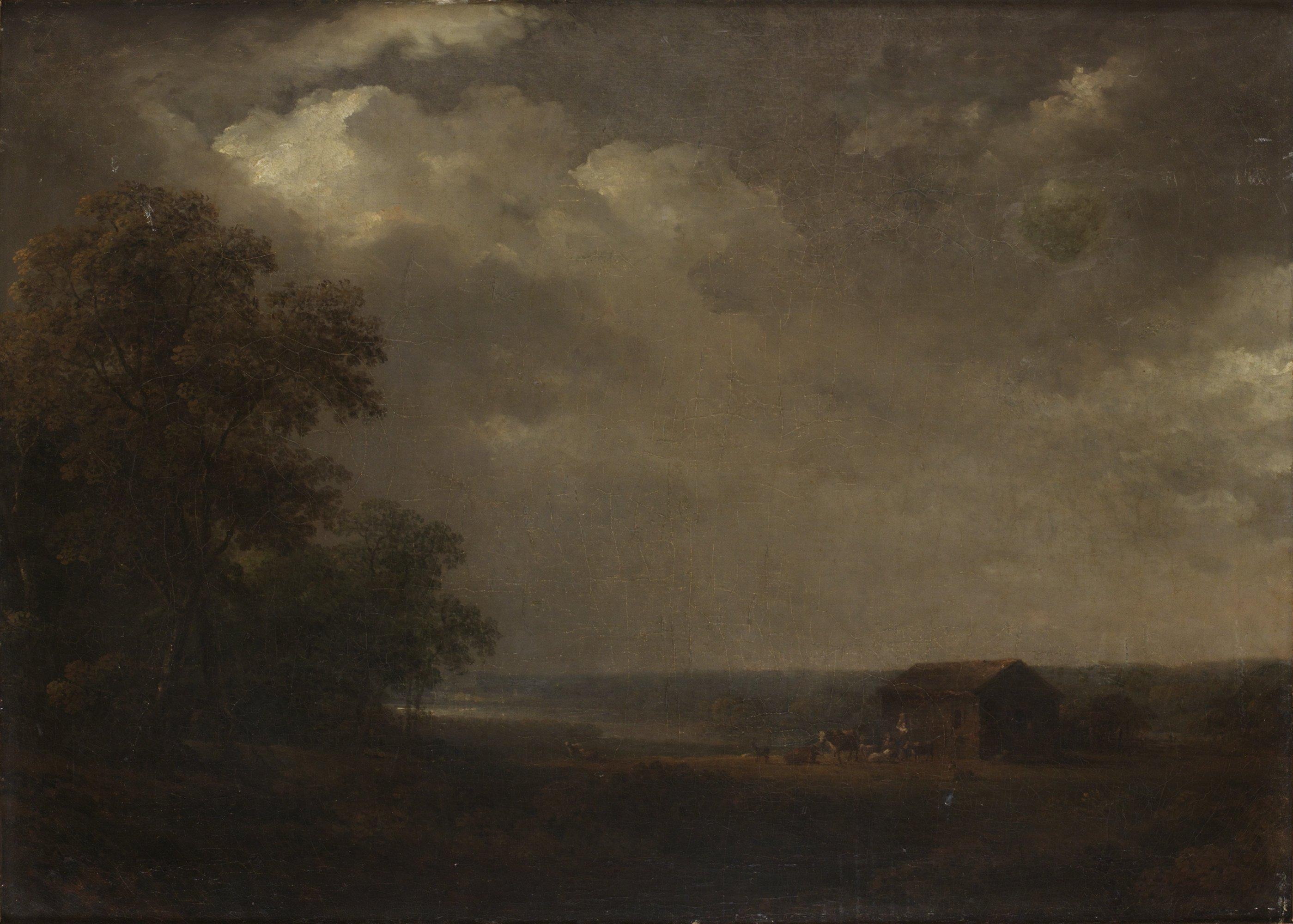 Carl Johan Fahlcrantz - Landskap med hus och boskap