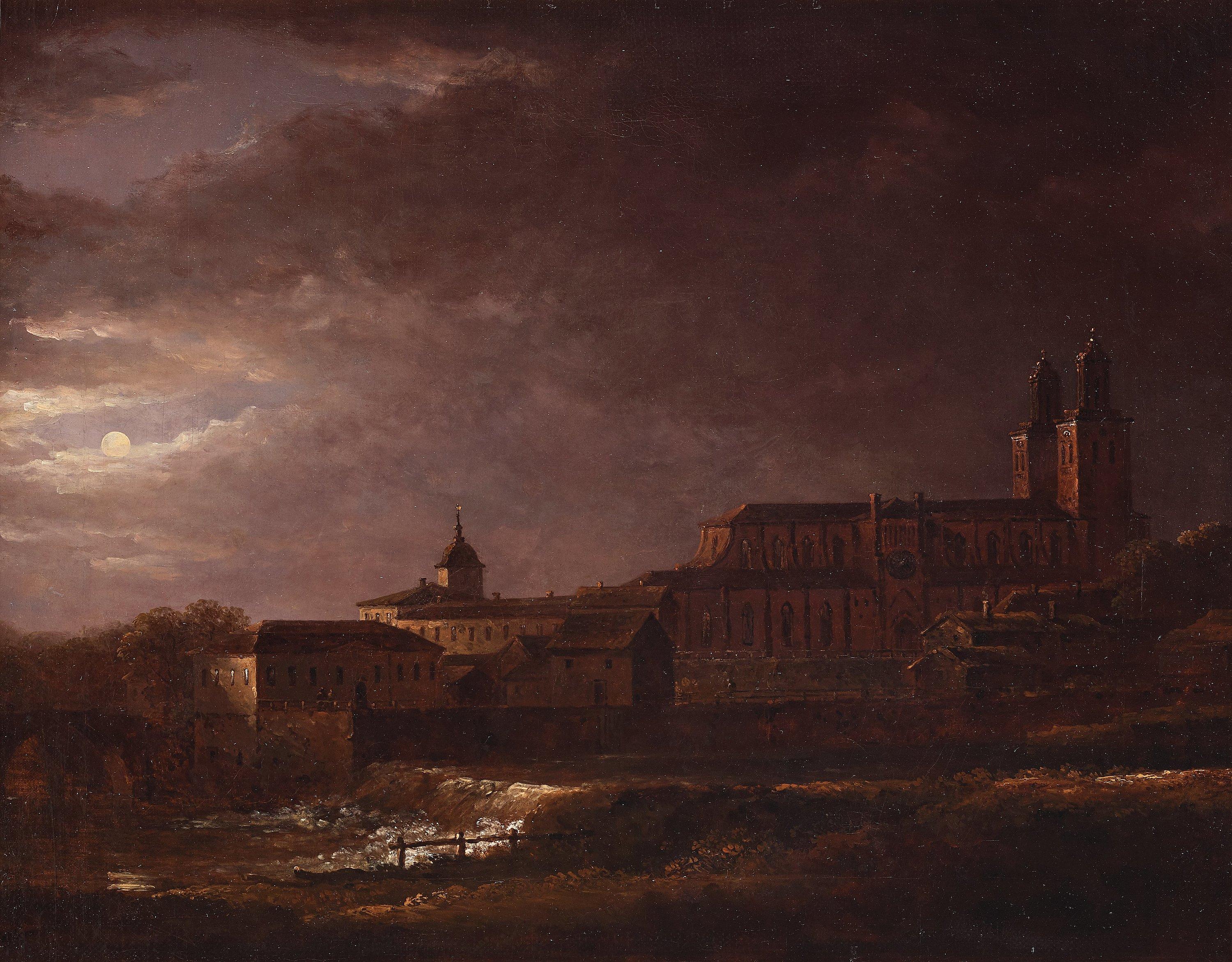 Carl Johan Fahlcrantz - Uppsala cathedral in moonlight