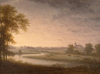 Carl Johan Fahlcrantz - Vidsträckt landskap med Västerås i fonden