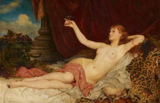 Carl Johann Spielter - Odaliske mit Sektschale.