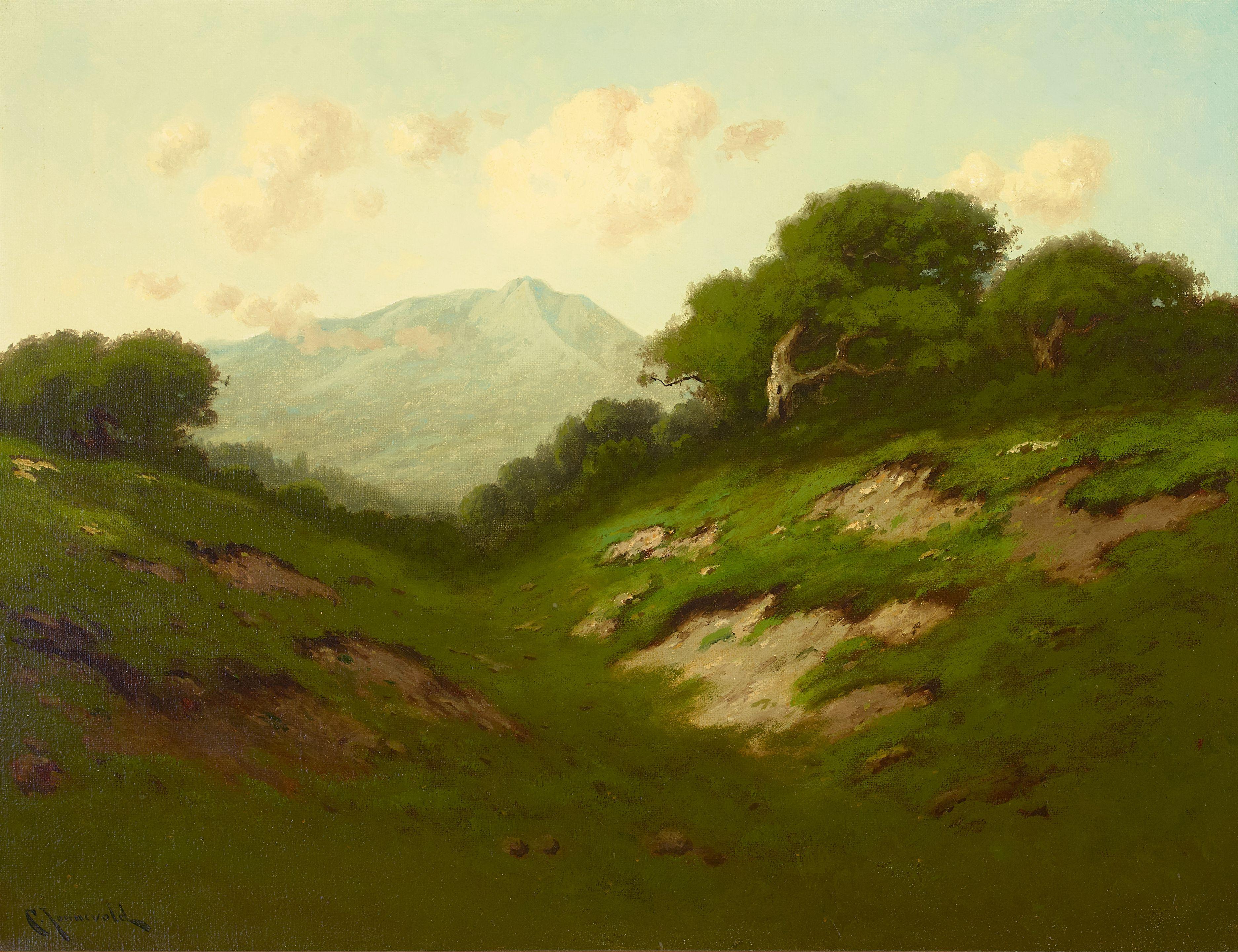 Carl Jonnevold - Rolling Green Hills 20 1/4 x 26 1/4 in. framed 26 1/2 x 32 1/2 in.
