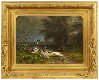 Carl Jutz d. Ä. - Enten an einem Teich