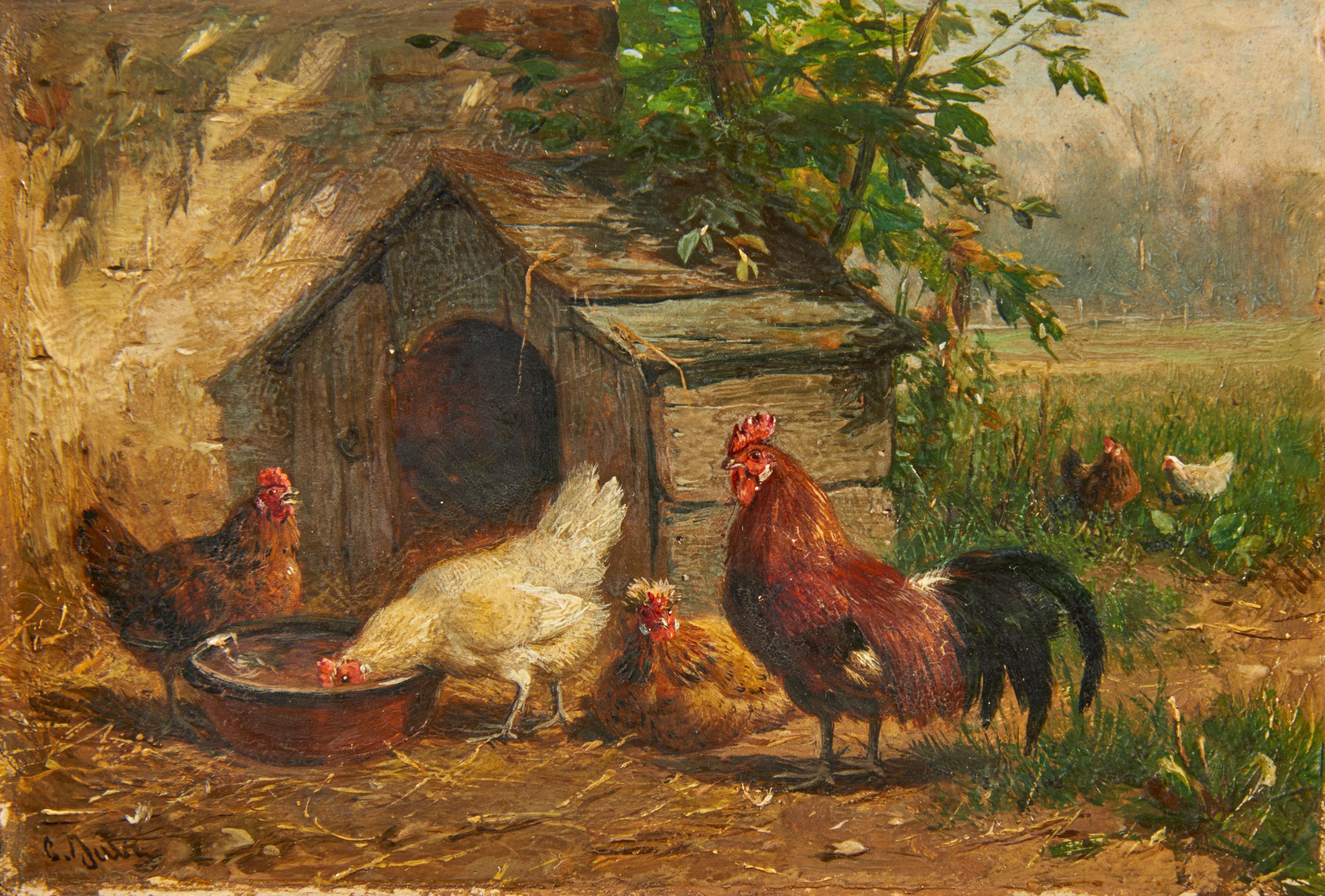 Carl Jutz d. Ä. - Hühnerschar.