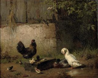 Carl Jutz Sr. - Poultry in the farmyard