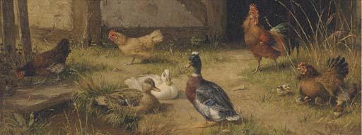 Carl Jutz - Poultry In The Farmyard