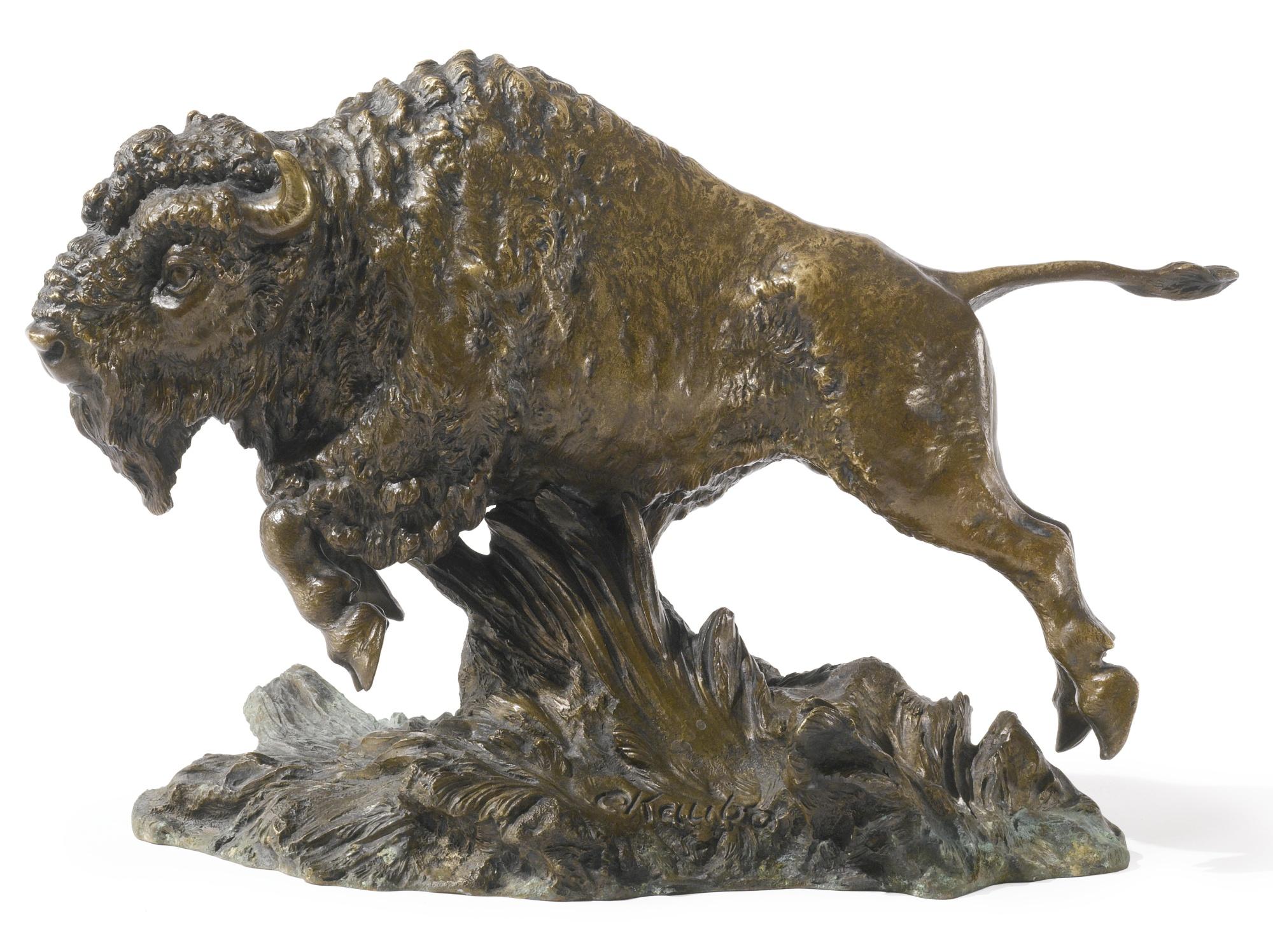 Carl Kauba - Charging Buffalo