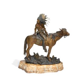 Carl Kauba - Indian Chief on Horseback