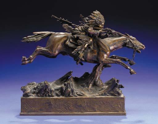 Carl Kauba - Indian With Rifle On Horseback