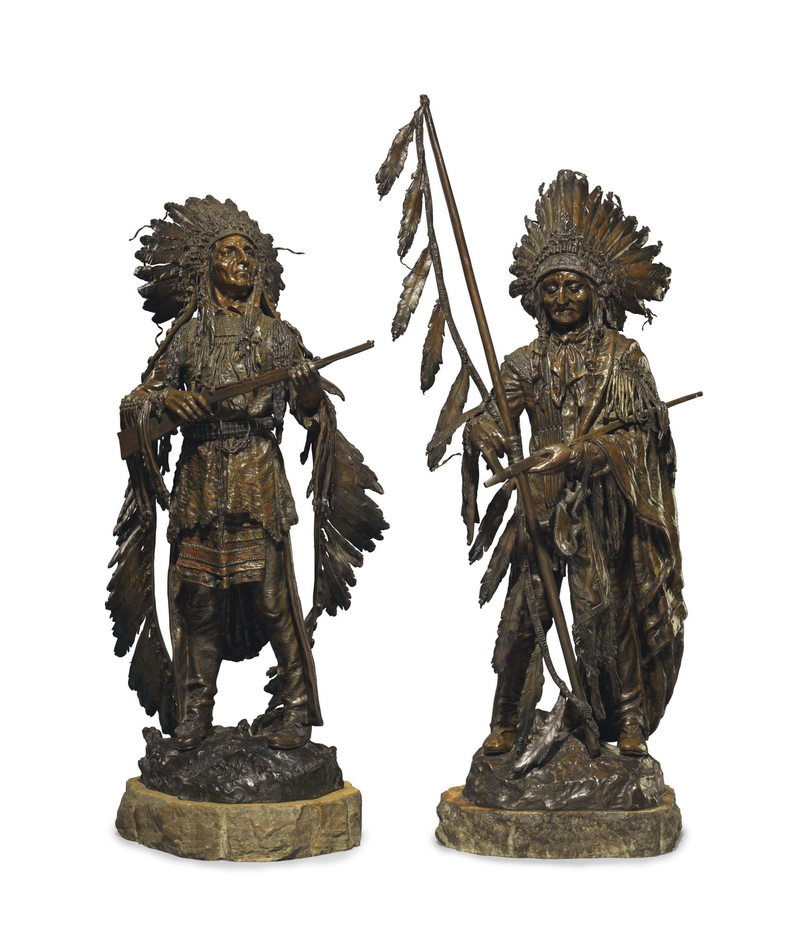Carl Kauba - War and Peace: A Pair of Bronzes
