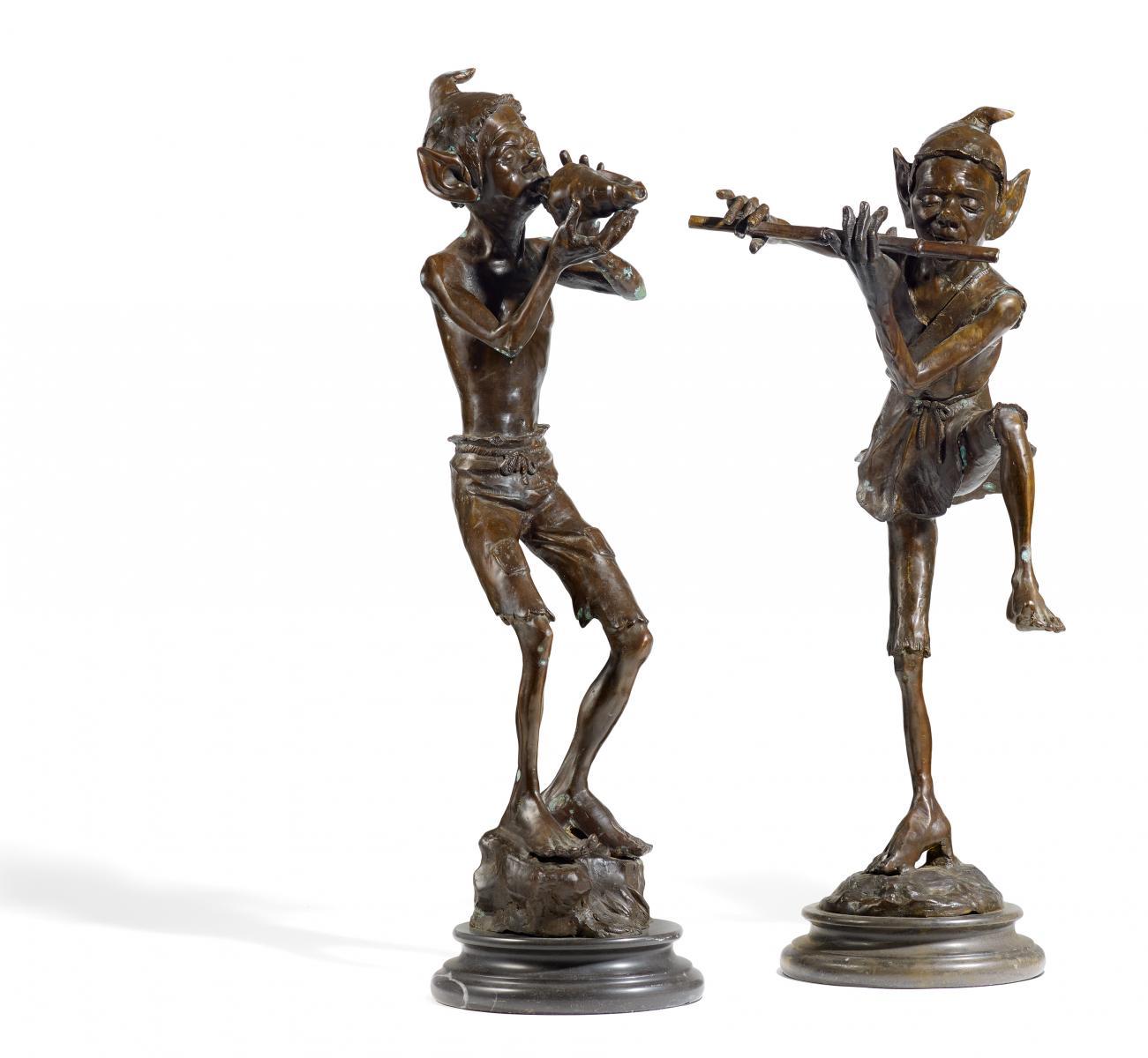 Carl Kauba - Zwei musizierende Trolle.