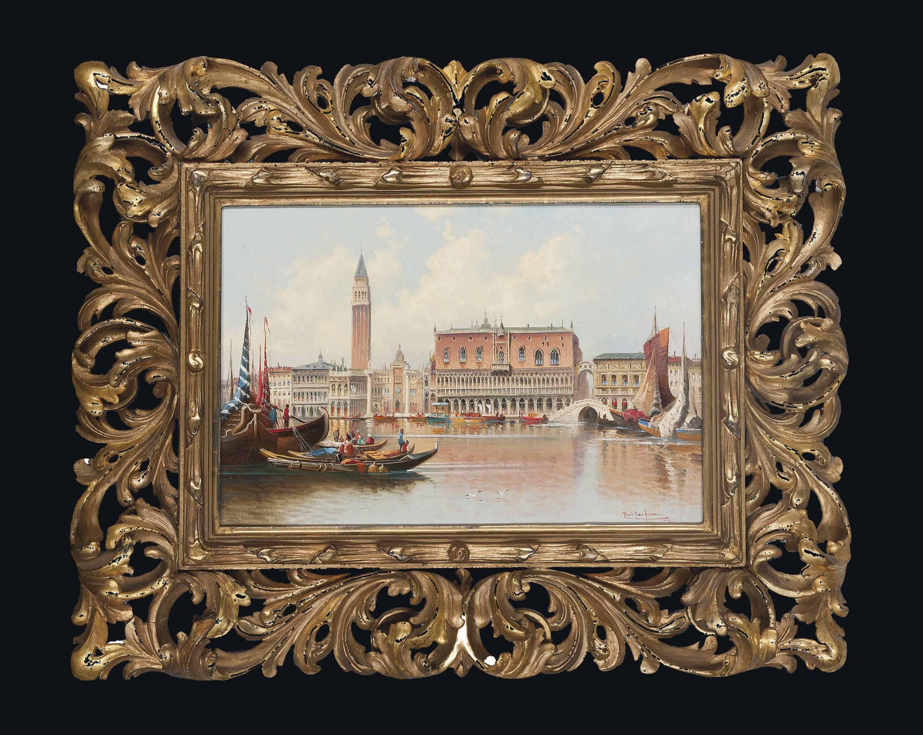 Carl Kauffman - Trading vessels before the Molo, Venice