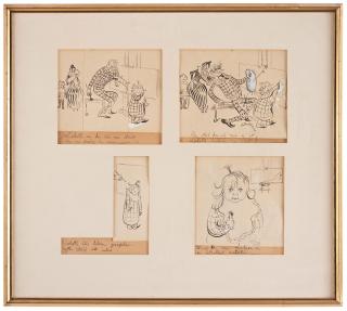 Carl Larsson - Four drawings of the artist\'s daughter Lisbeth