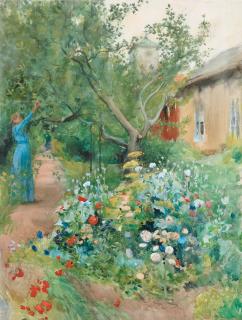 Carl Larsson - Garden Scene from Marstrand on the West Coast of Sweden