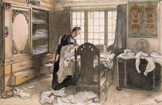 Carl Larsson - Karin By The Linen Cupboard (Karin Vid Linneskapet)