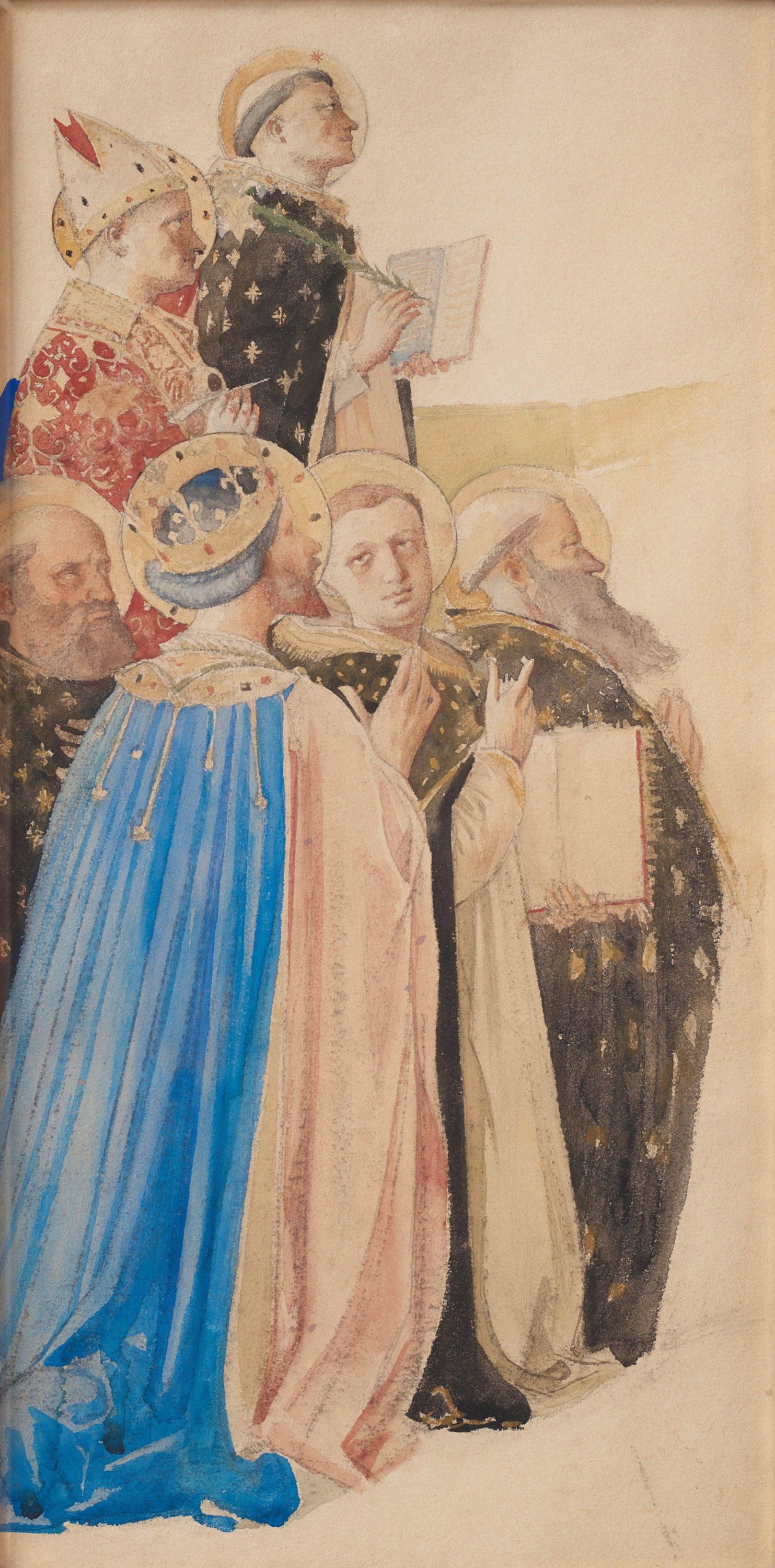 Carl Larsson - The Coronation of the Virgin (detail), copy after Fra Angelico.