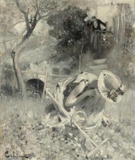 Carl Larsson - Trädgårdsidyll (Garden Idyll) And Telefonering (On The Telephone)