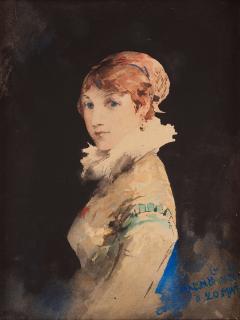 Carl Larsson - Women\'s portraits, probably depicting Sigrid von Essen