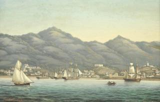 Carl Ludwig Bille - A view across to Charlotte Amalie on the island of St Thomas in the Danish West Indies