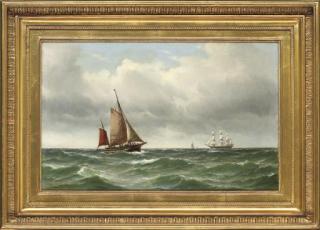 Carl Ludwig Bille - Shipping In A Calm Sea