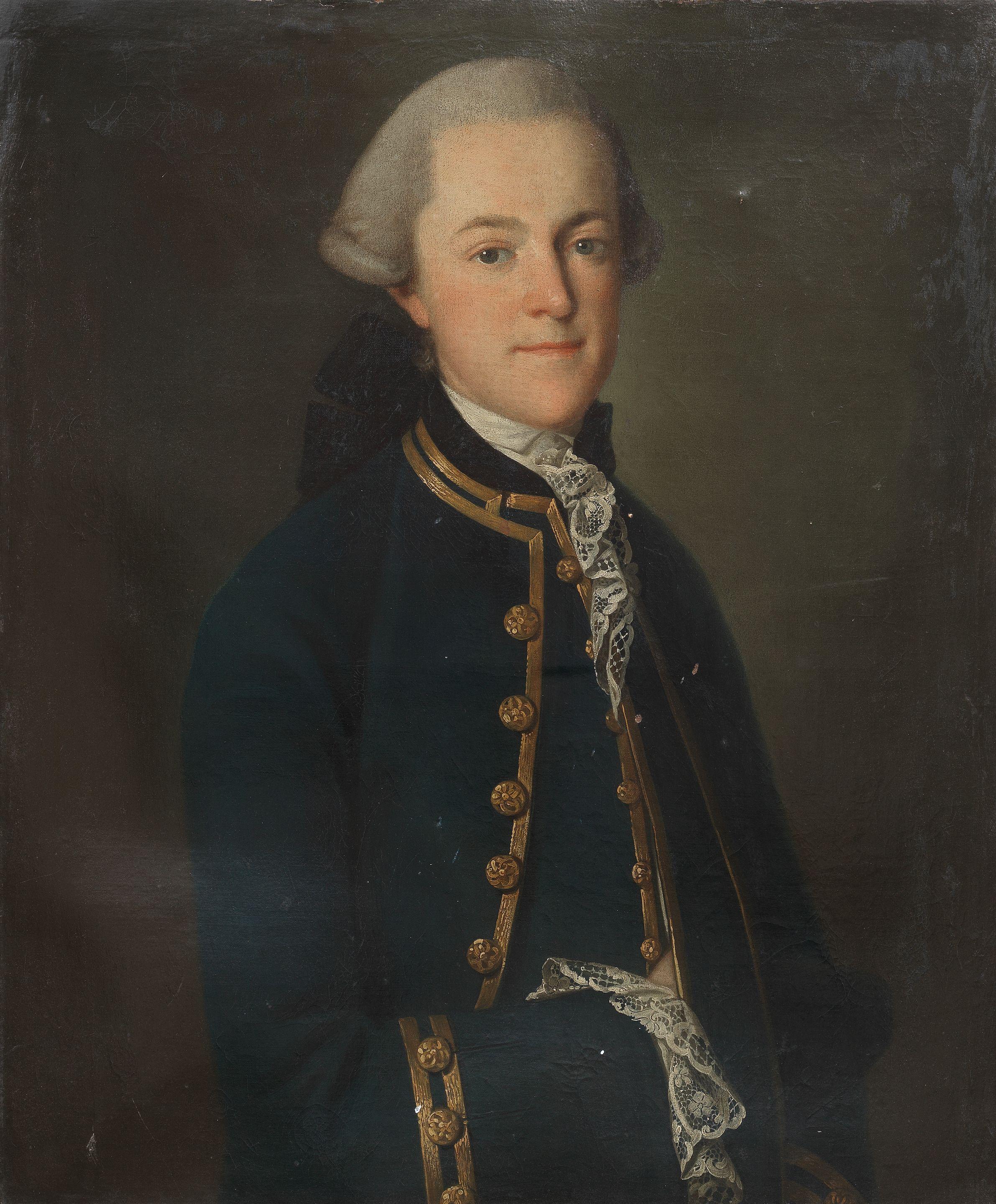 Carl Ludwig Christinec - Portrait of William Gomm, half-length, in a blue coat with gold piping
