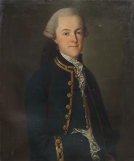 Carl Ludwig Christinec - Portrait of William Gomm, half-length, in a blue coat with gold piping