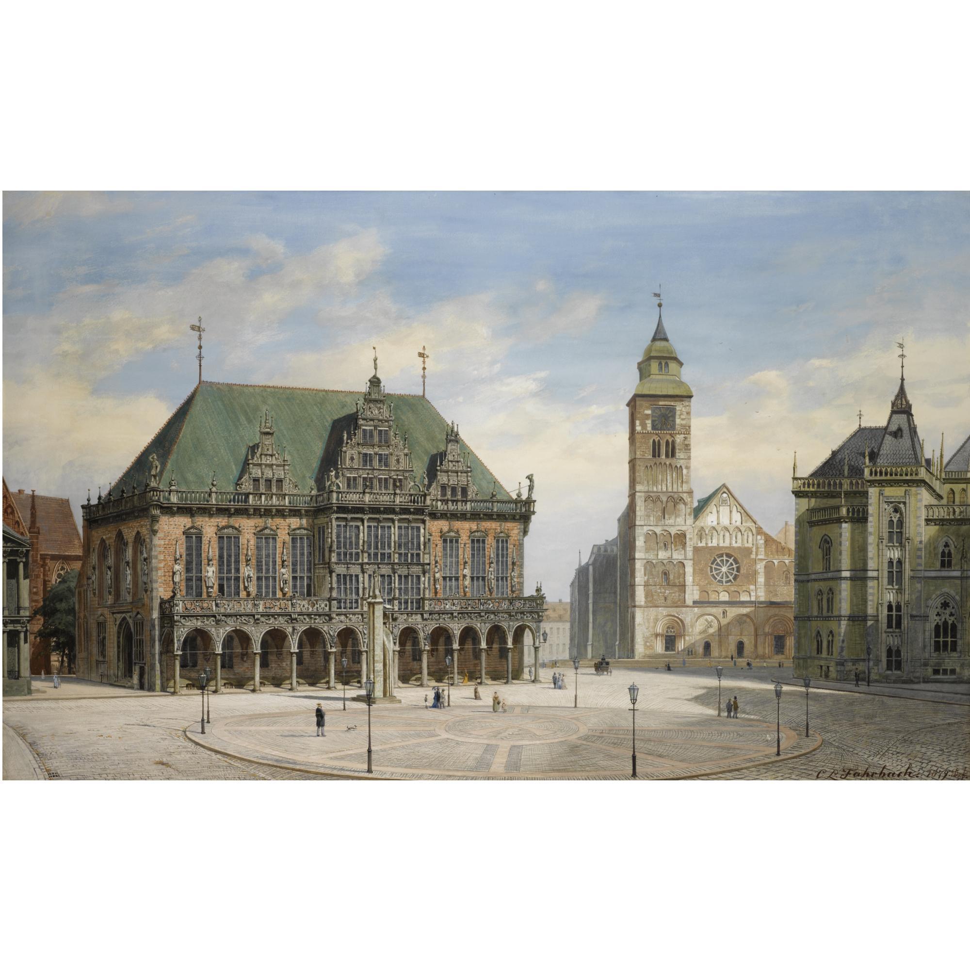 Carl Ludwig Fahrbach - German bremer Ratshaus (The Town Hall, Bremen)