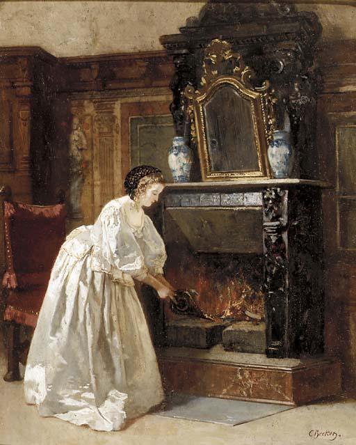 Carl Ludwig Friedrich Becker - Tending to the fire