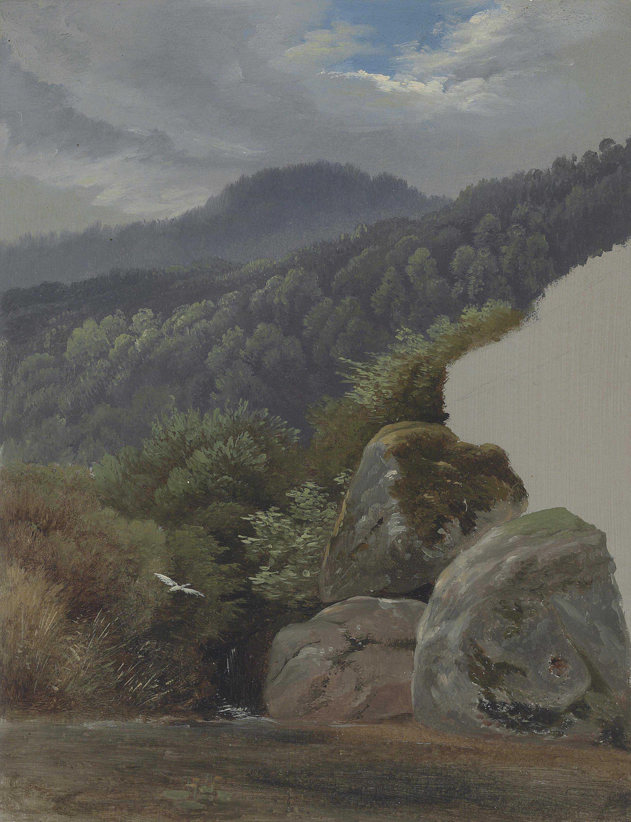 Carl Ludwig Frommel - A mountainous landscape near Langenbrand, Germany