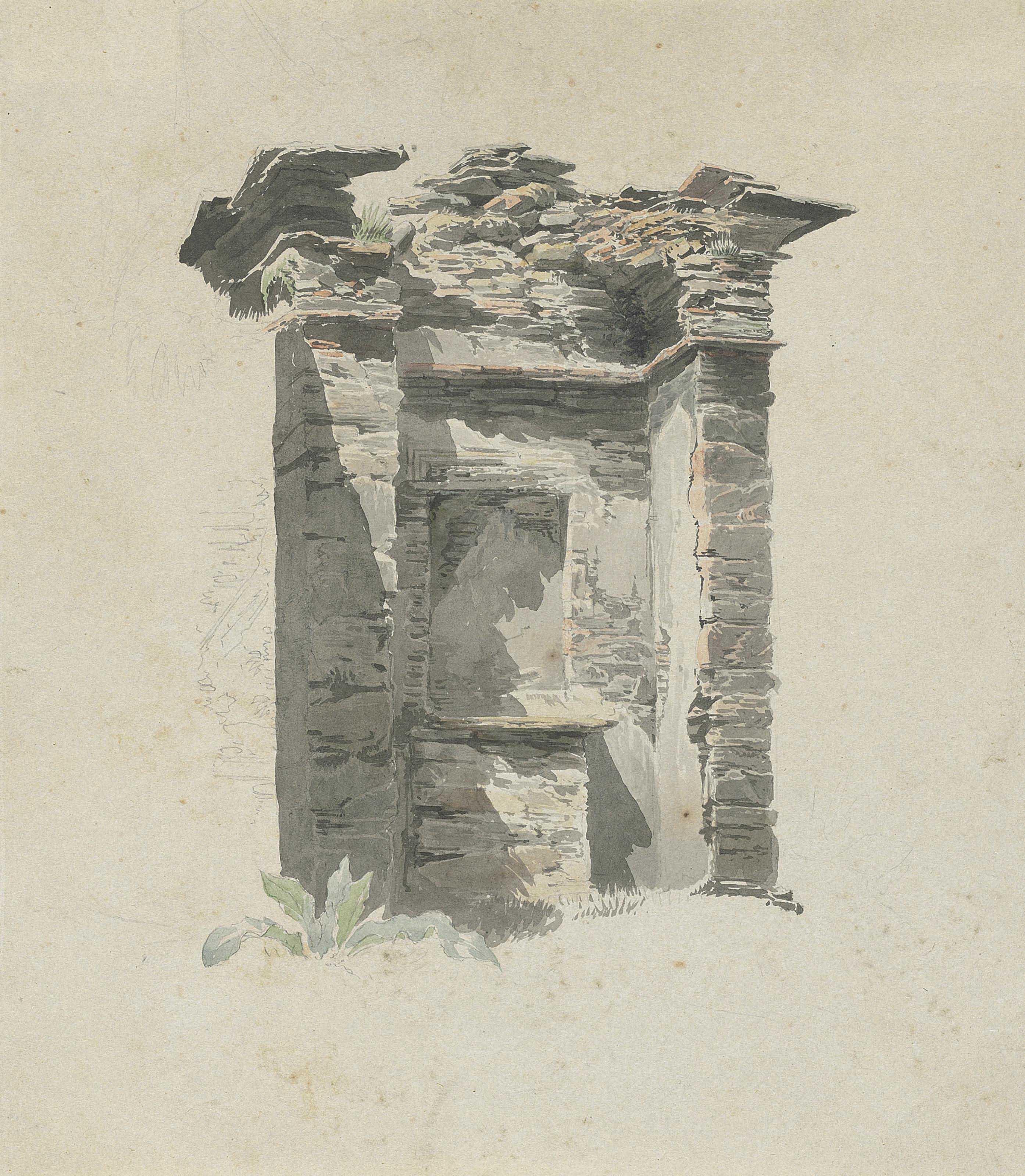 Carl Ludwig Frommel - An ancient entrance at Tivoli