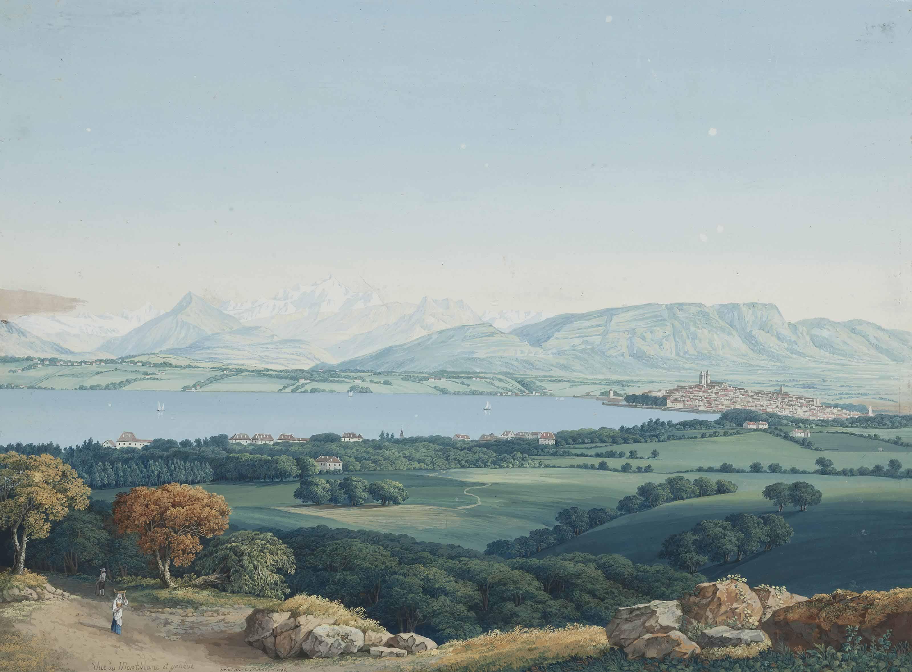 Carl Ludwig Hackert - A View of Mont Blanc And Geneva