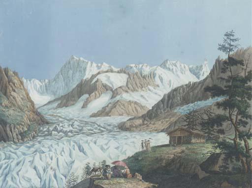 Carl Ludwig Hackert - Vue De La Mer De Glace Et De L\'Hospital De Blair Du Somet Du Montanvert Dans Le Mois D\'Aoust 1781; And Vue De La Valée De Chamouny Pris Pres D\'Argentiere 1780