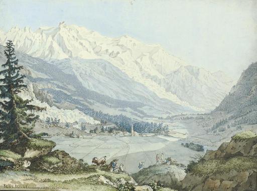 Carl Ludwig Hackert - Vue de la Valée de Chamouny pris près d\'Argentiere