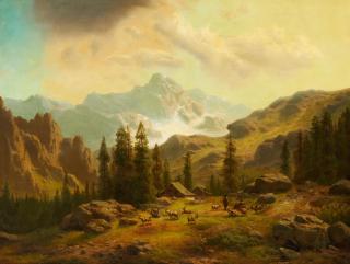 Carl Ludwig Scheins - Landschaft mit Ziegen.